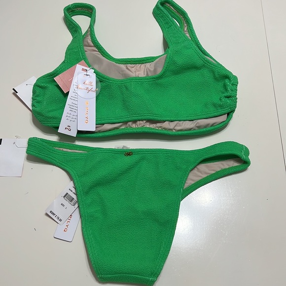 NWT PILYQ Kiwi Reef 2 piece Bikini Size L/D Cup - Picture 6 of 11